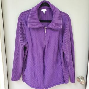 Purple Croft & Barrow Knit quilted jacket